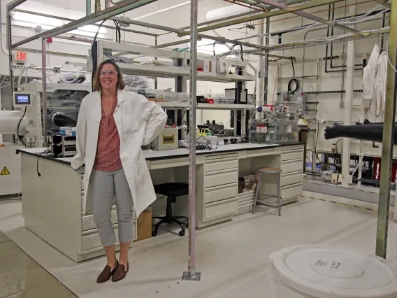 woman standing in lab