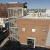 an aerial view of the entrance of the sarver heart center